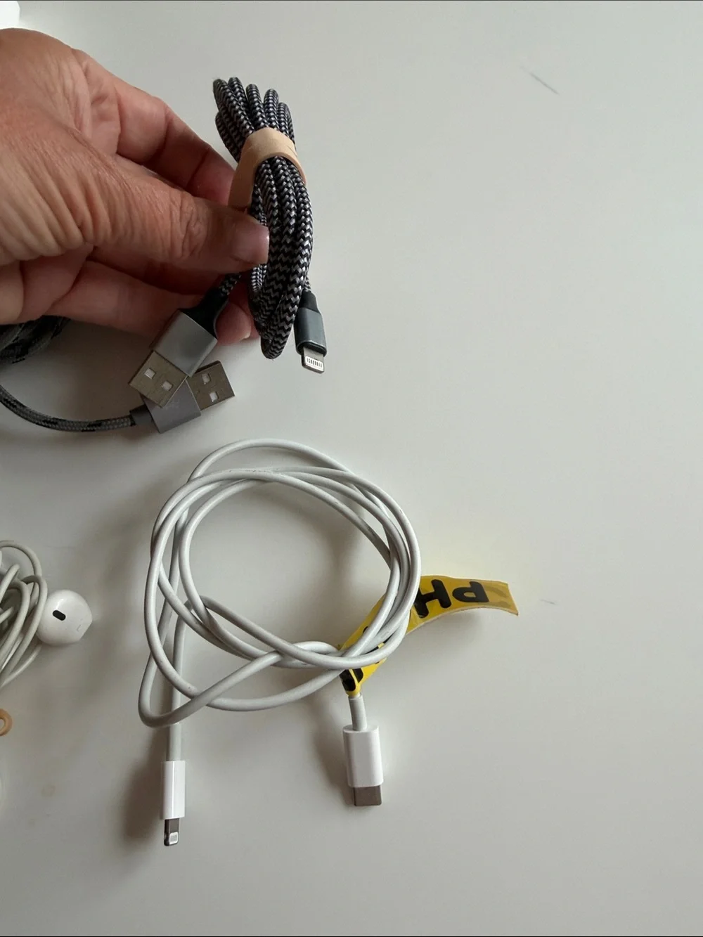 Mixed Charging & Audio Cables Bundle - Black, White, Gray